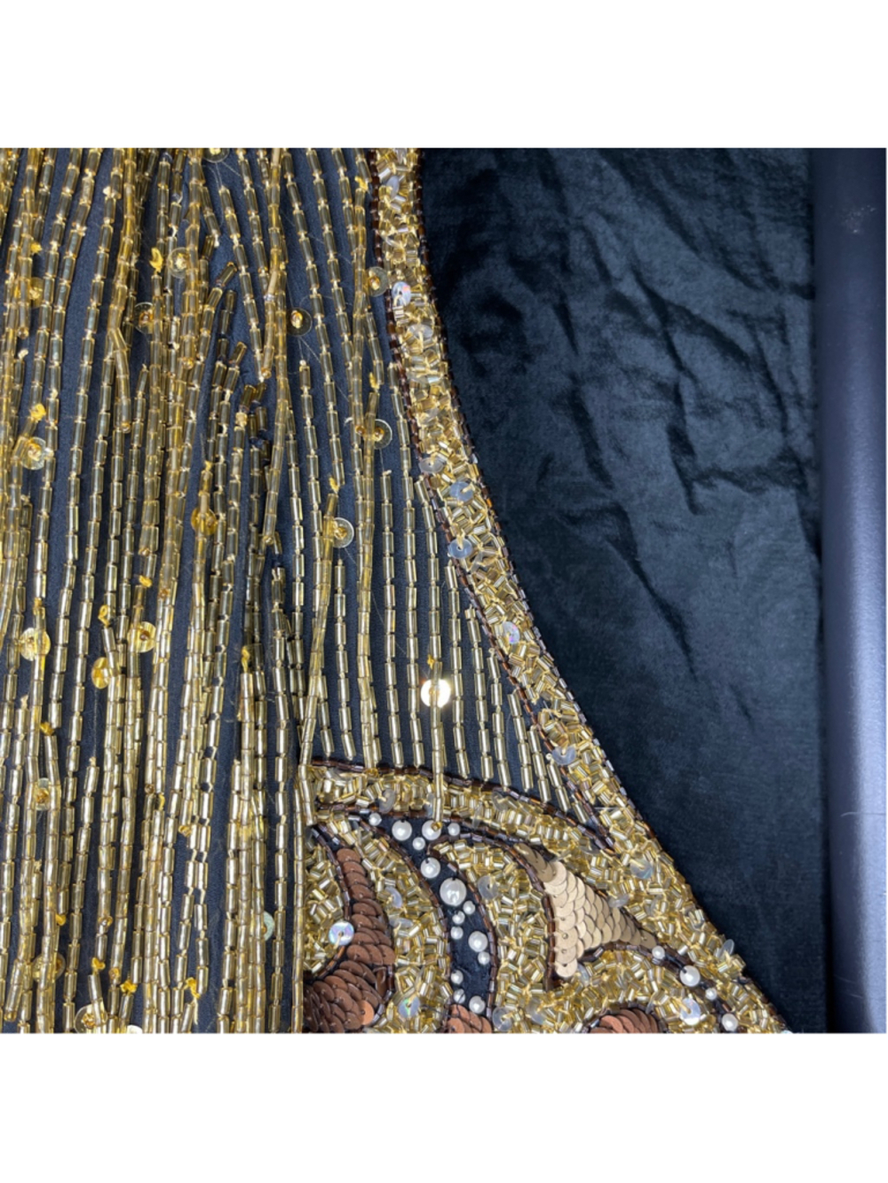 Women'sBlack Gold Sequin Hand-Beaded Top - Picture 5 of 7